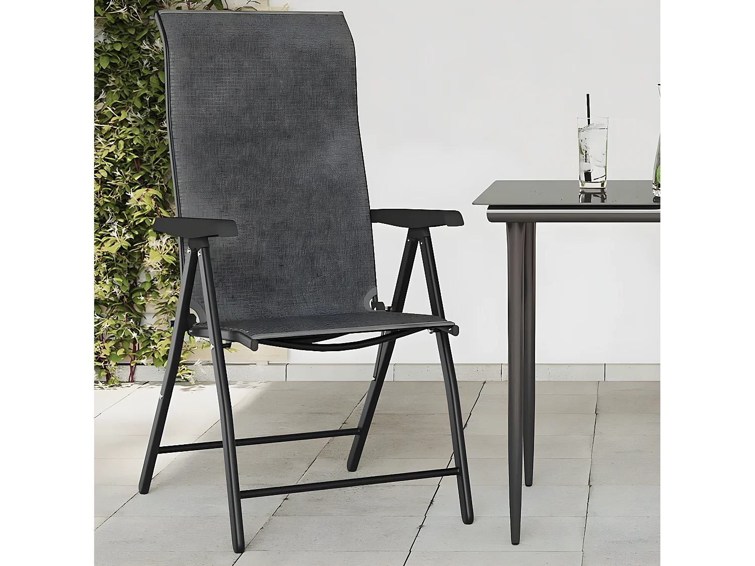 Chaises pliables de jardin 2 pcs gris résine tressée