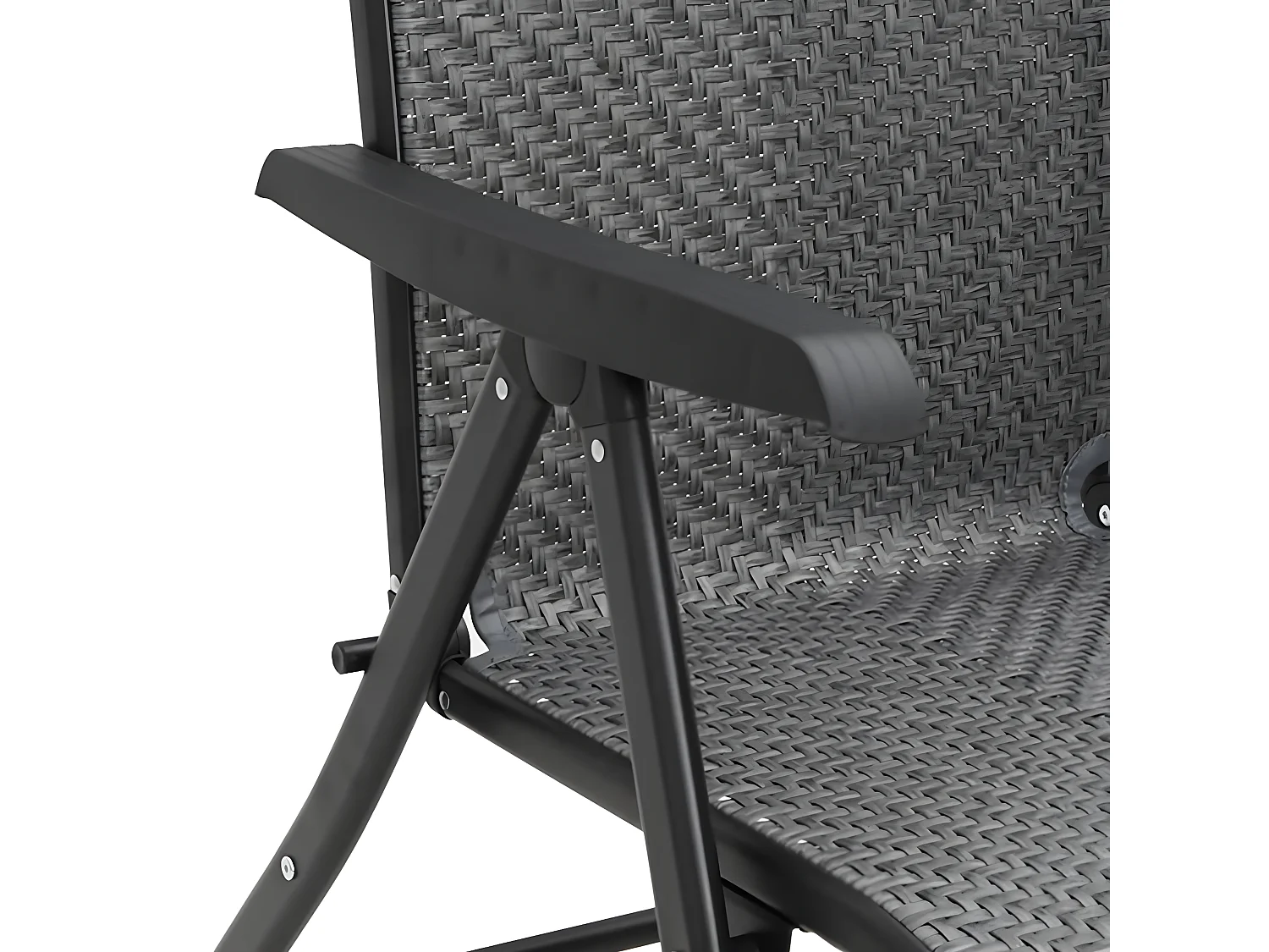 Chaises pliables de jardin 2 pcs gris résine tressée