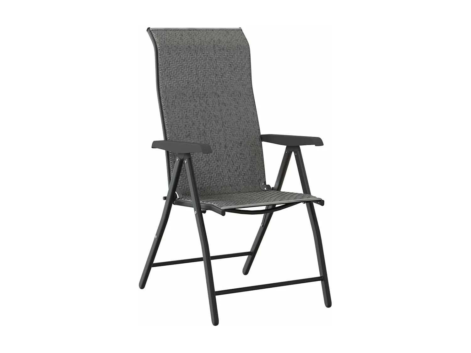 Chaises pliables de jardin 2 pcs gris résine tressée
