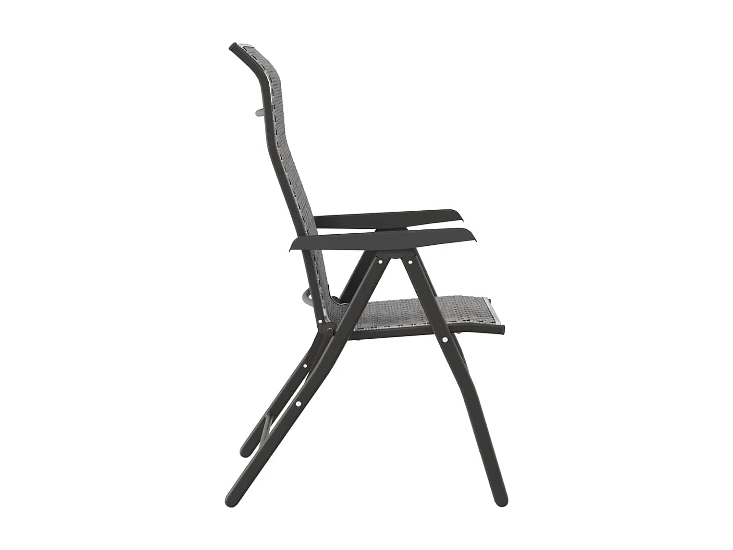 Chaises pliables de jardin 2 pcs gris résine tressée