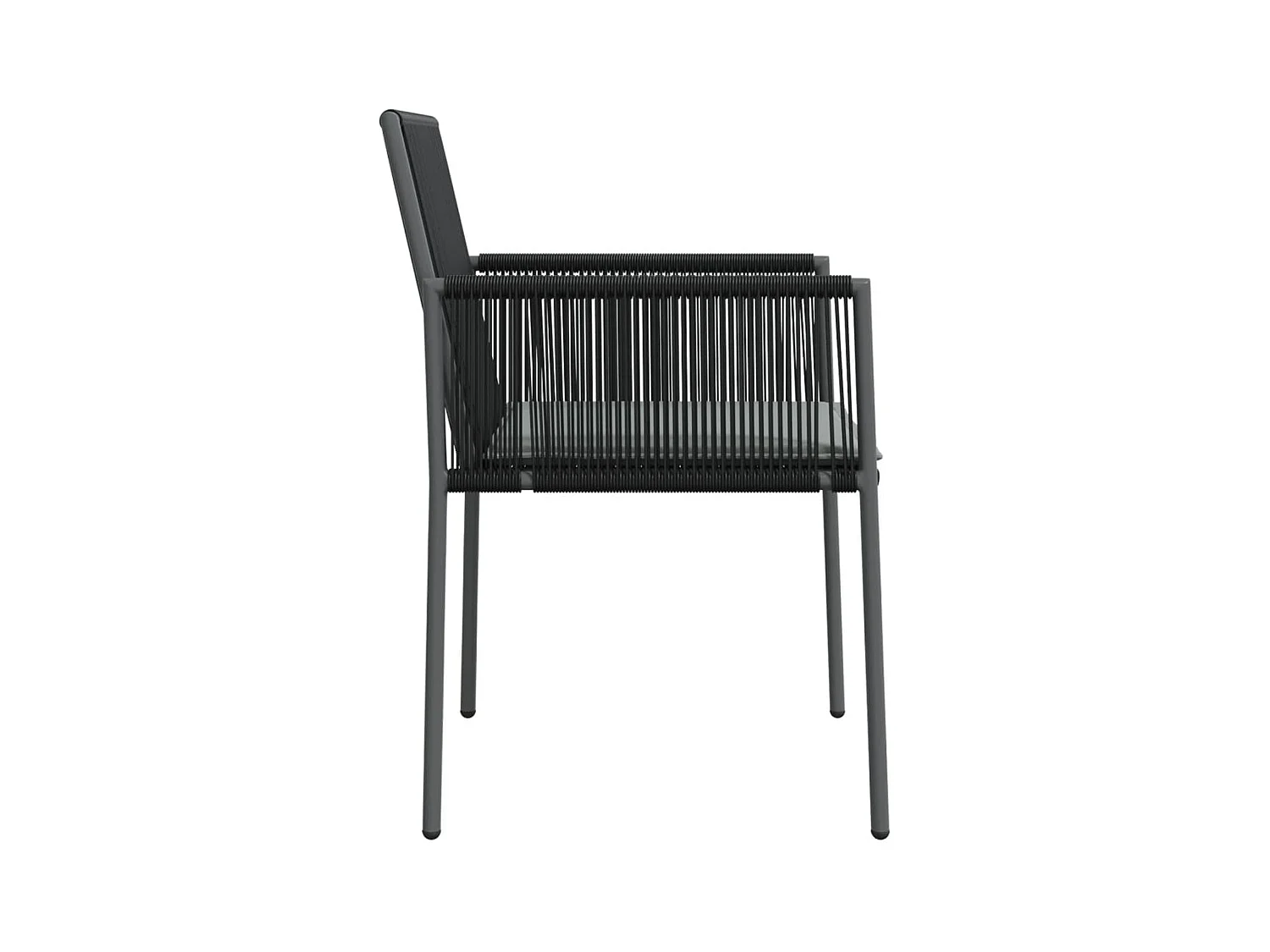 Chaises de jardin et coussins lot de 6 noir 54x60,5x83,5