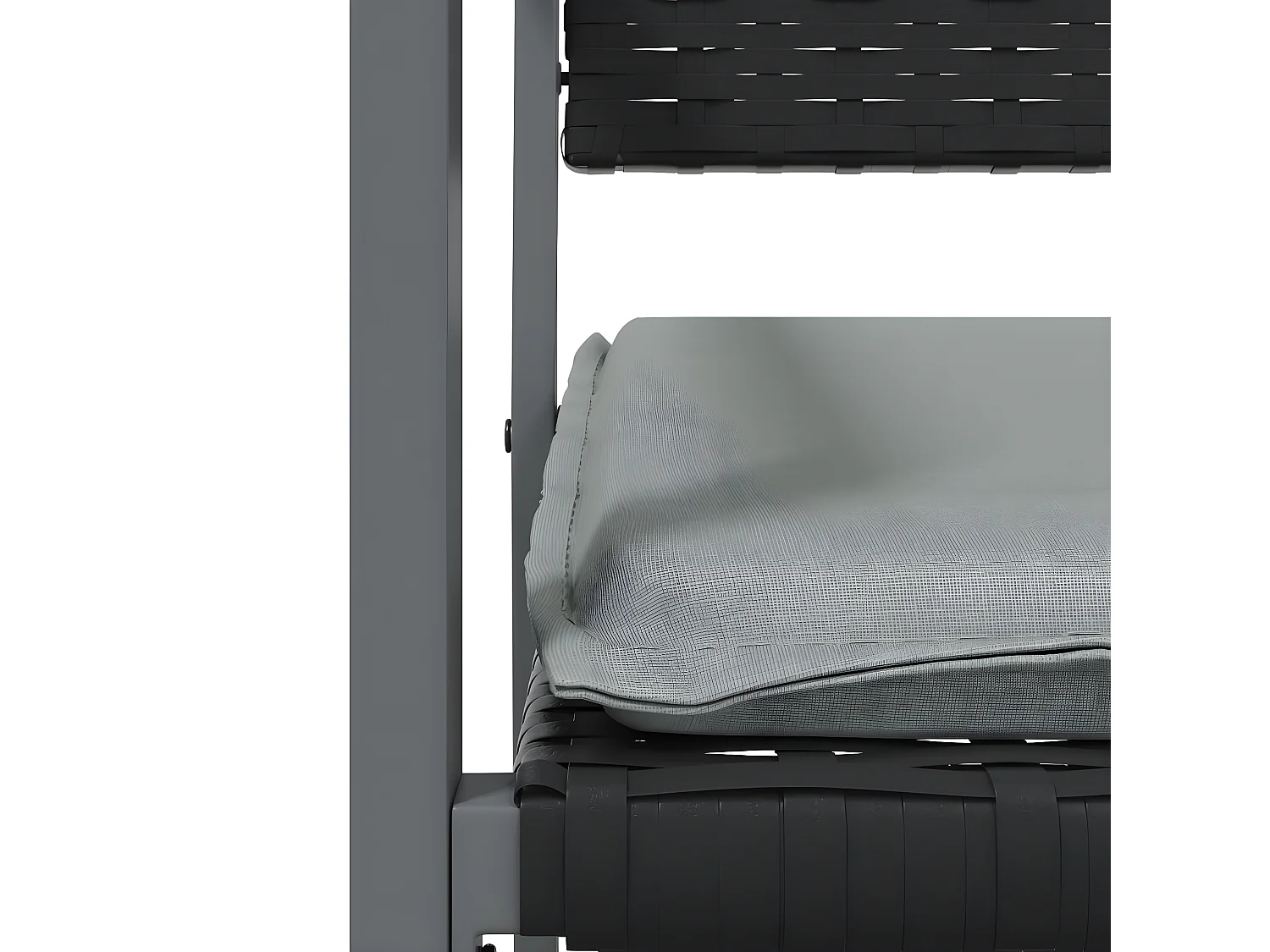 Chaises de jardin et coussins lot de 4 noir 54x62,5x89 rotin