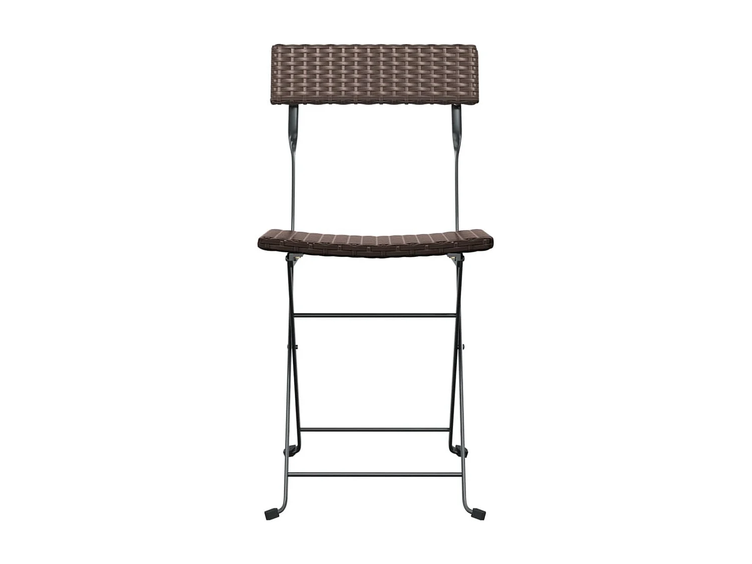 Chaises de bistrot pliantes 8pcs Marron Résine tressée et acier