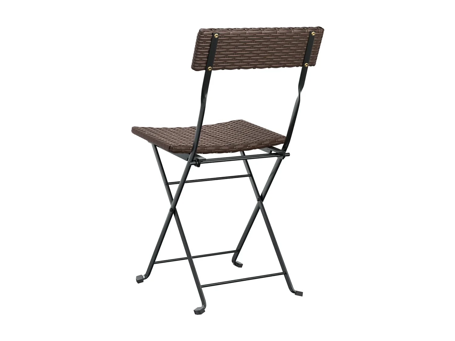Chaises de bistrot pliantes 8pcs Marron Résine tressée et acier