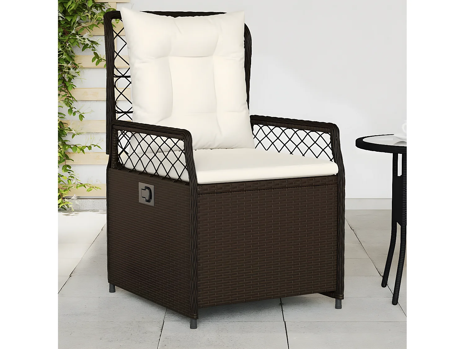 Chaises inclinables de jardin lot de 2 marron résine tressée