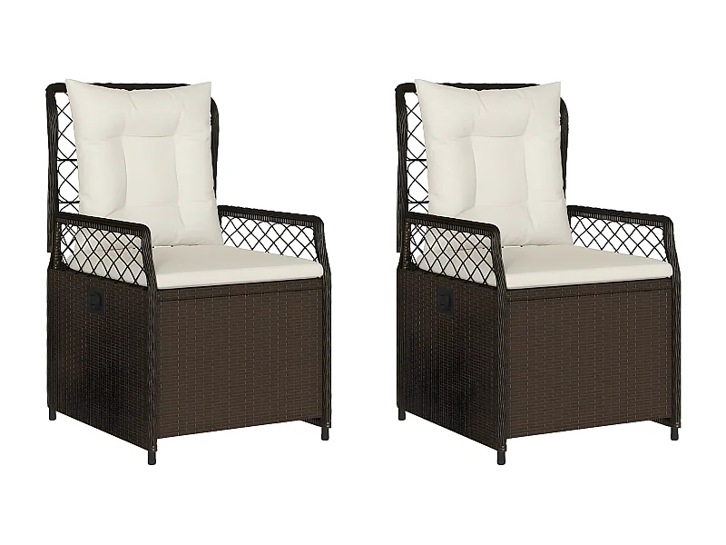 Chaises inclinables de jardin lot de 2 marron résine tressée