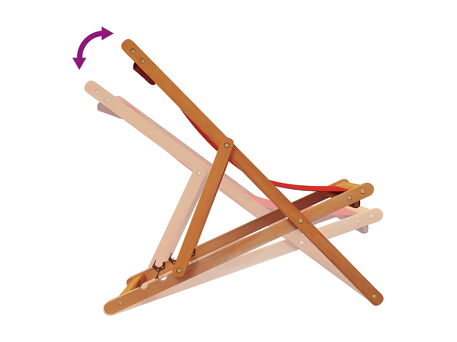 Chaises de plage pliables lot de 2 rouge tissu