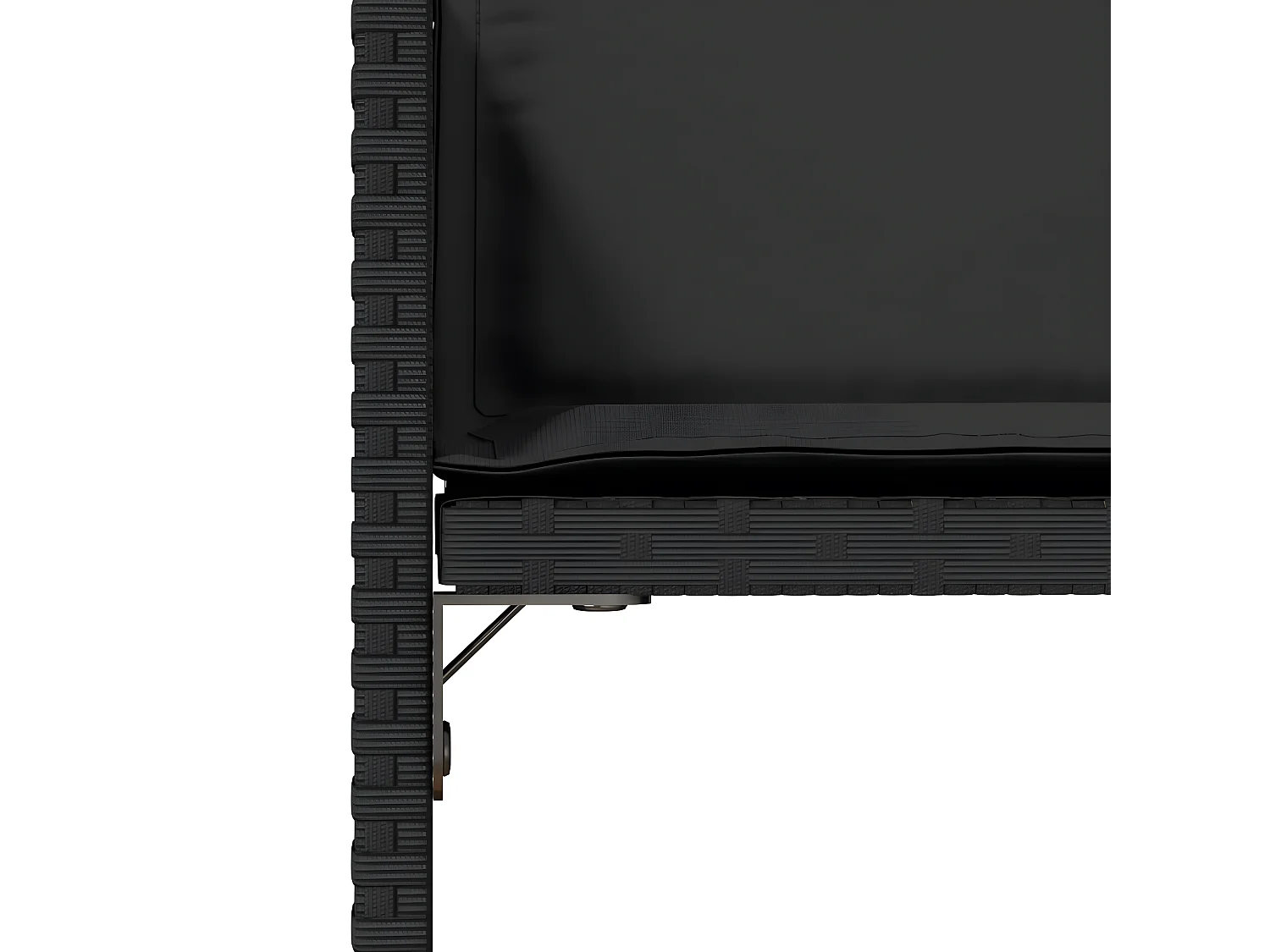 Chaises de jardin lot de 4 avec coussins noir résine tressée