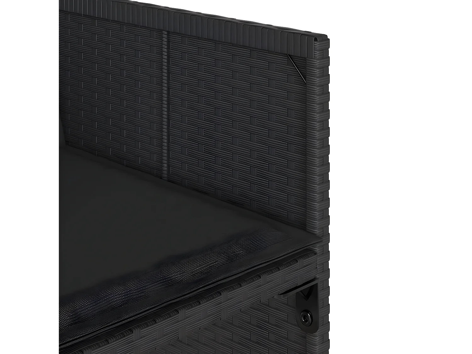 Chaises de jardin lot de 4 avec coussins noir résine tressée