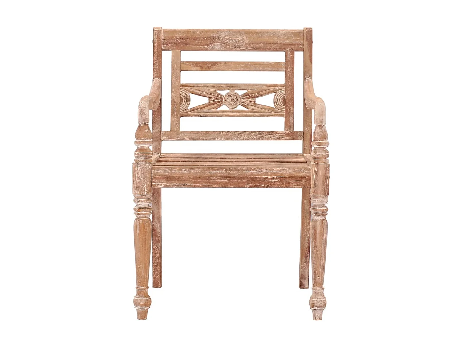Chaises Batavia lot de 6 blanc bois de teck solide délavé