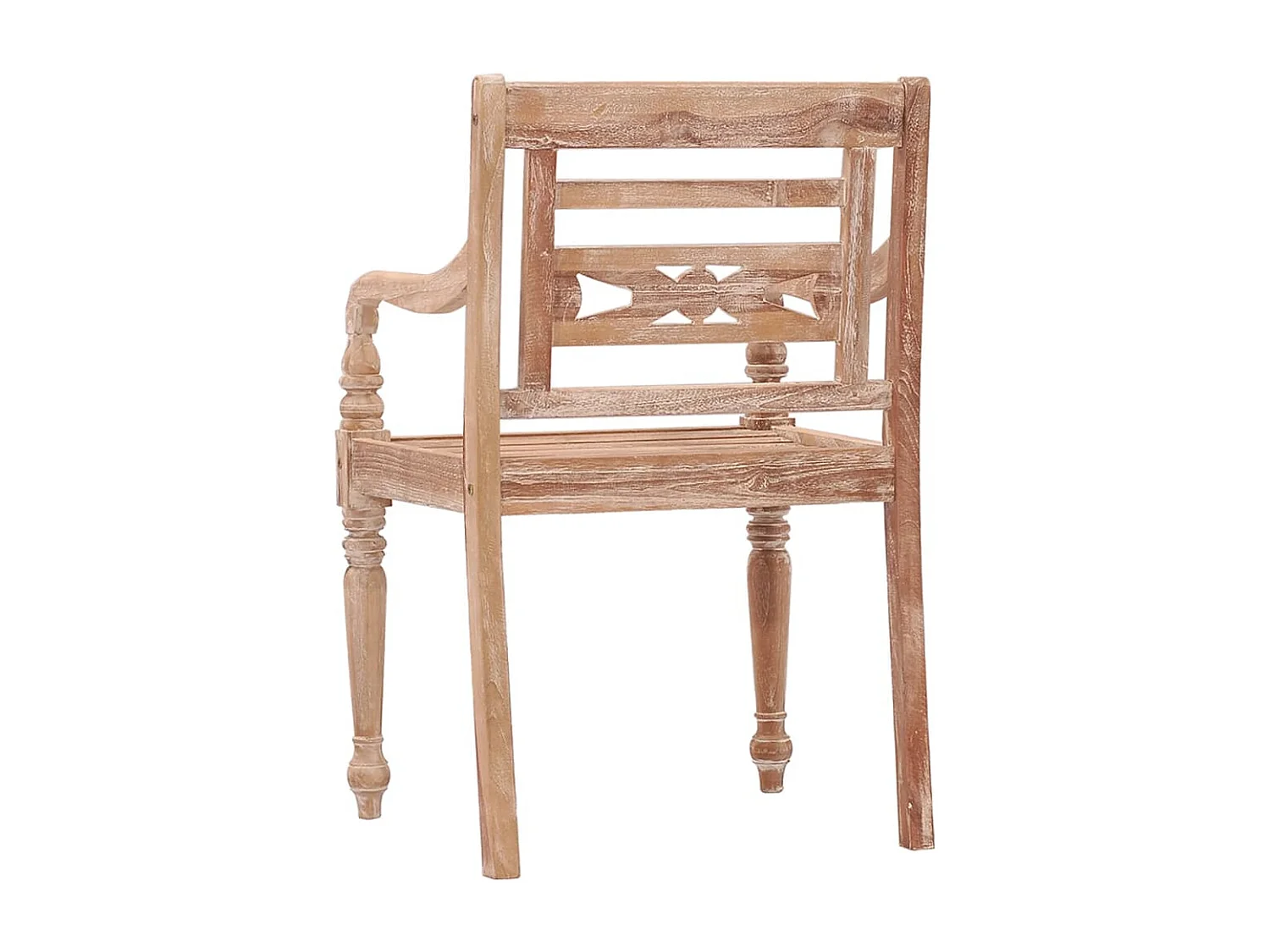 Chaises Batavia lot de 6 blanc bois de teck solide délavé