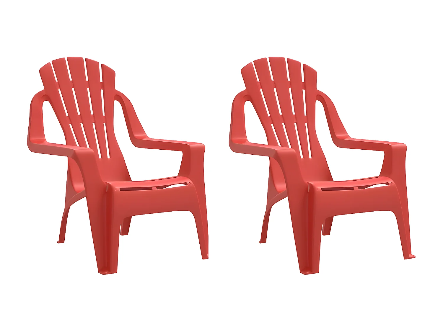 Chaises de jardin pour enfants lot de 2 rouge 37x34x44 PP