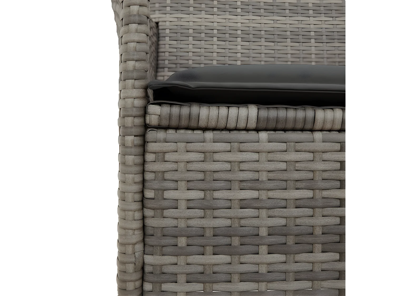 Chaises de jardin coussins lot de 2 gris résine tressée et bois