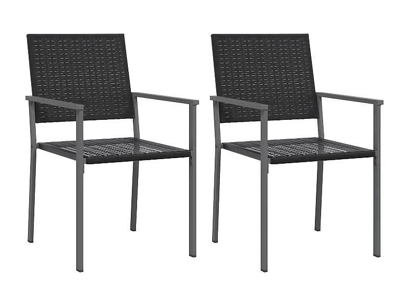 Chaises de jardin lot de 2 noir 54x62,5x89 résine tressée