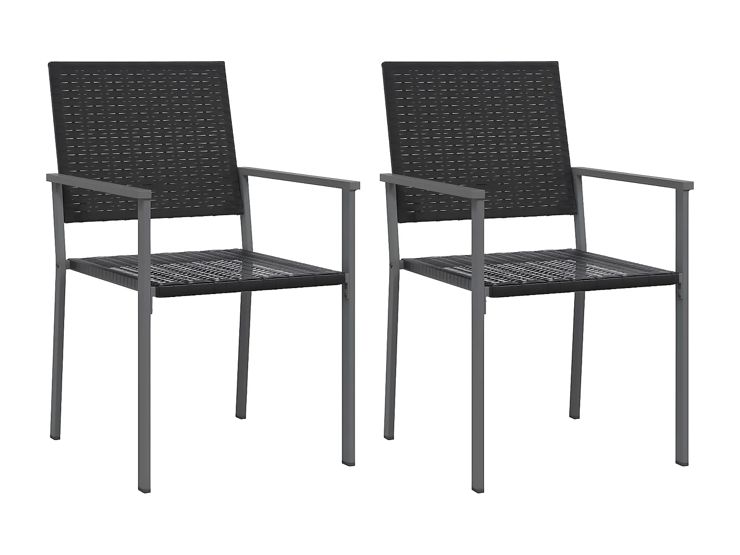 Chaises de jardin lot de 2 noir 54x62,5x89 résine tressée