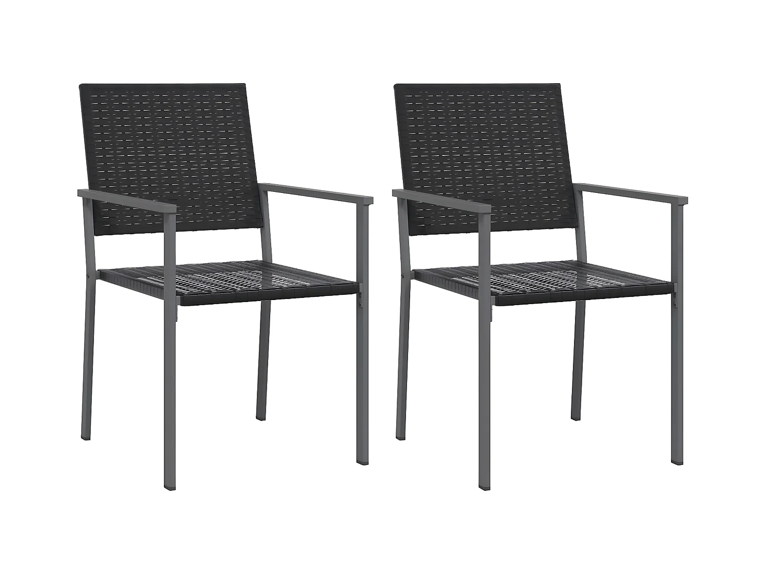 Chaises de jardin lot de 2 noir 54x62,5x89 résine tressée