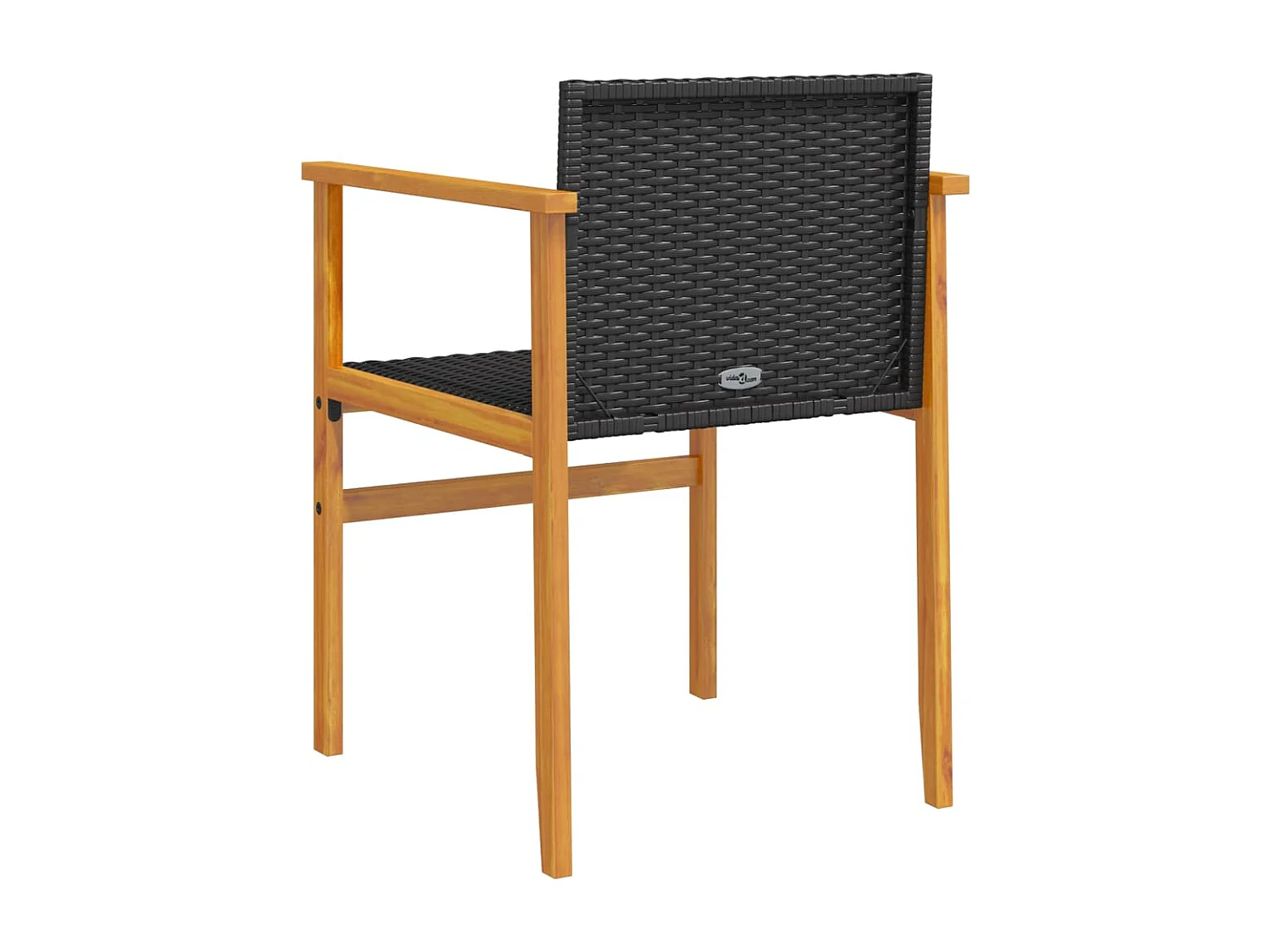 Chaises de jardin lot de 2 noir résine tressée et bois massif