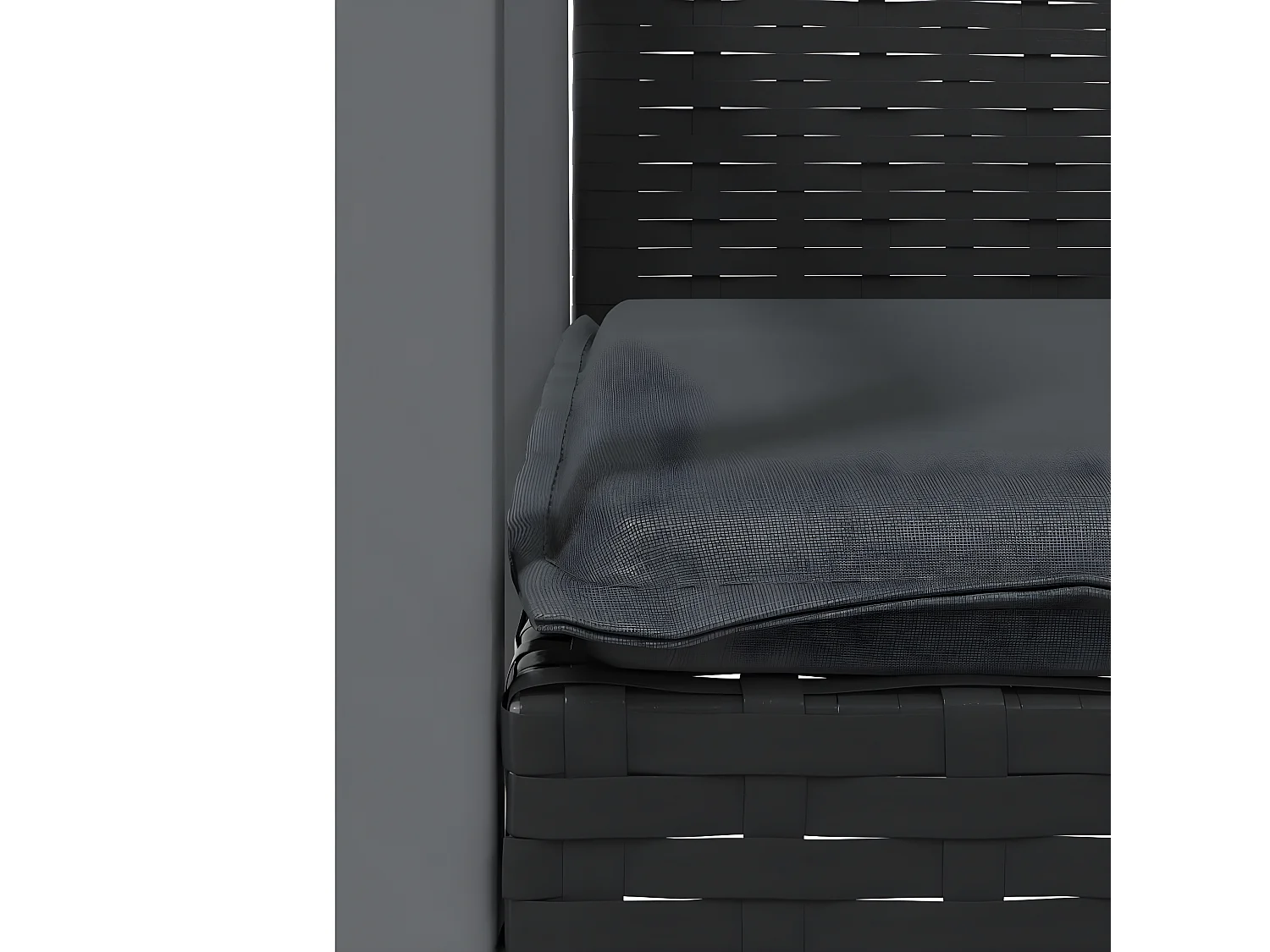 Chaises de jardin et coussins lot de 4 noir 56,5x57x83 rotin