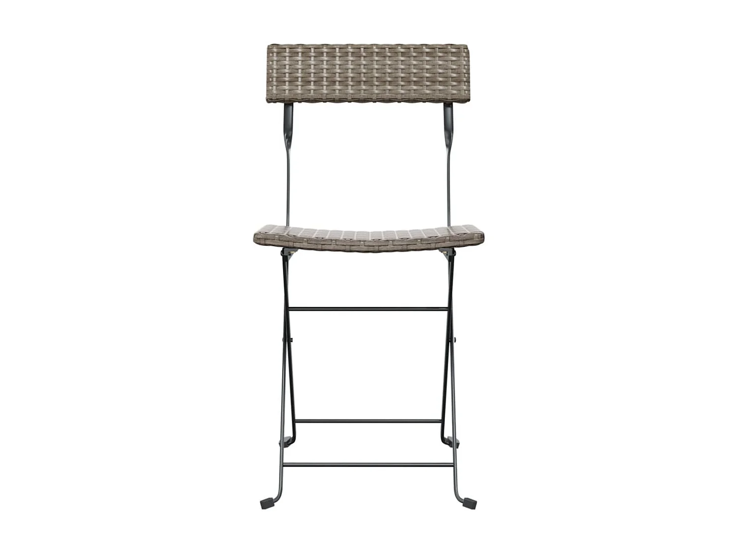 Chaises de bistrot pliantes lot de 8 Gris Résine tressée acier