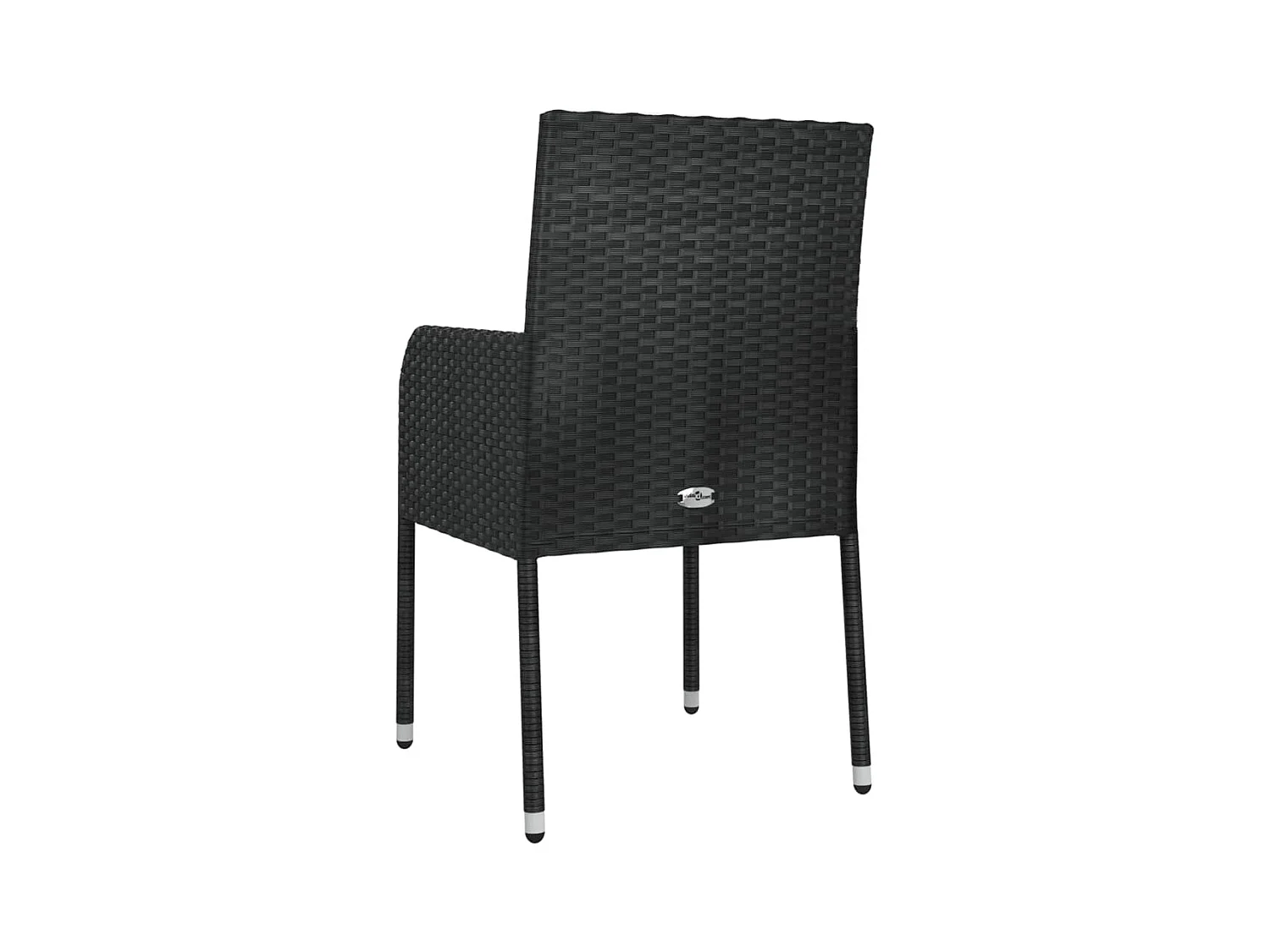 Chaises de jardin lot de 4 avec coussins Résine tressée Noir