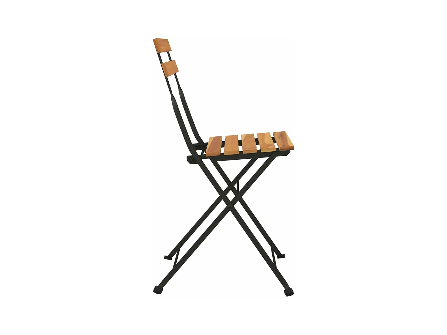 Chaises de bistrot pliantes lot de 2 Bois de teck solide acier