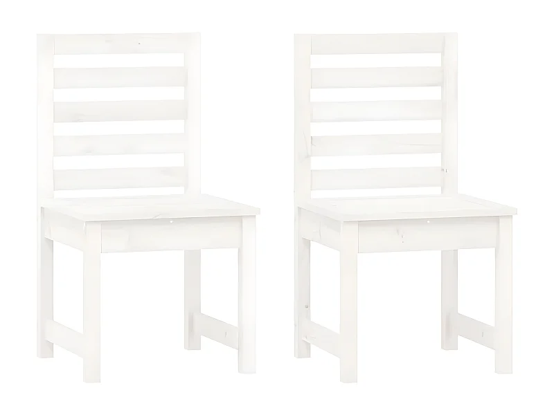 Chaises de jardin 2 pcs blanc 40,5x48x91,5 bois massif de pin