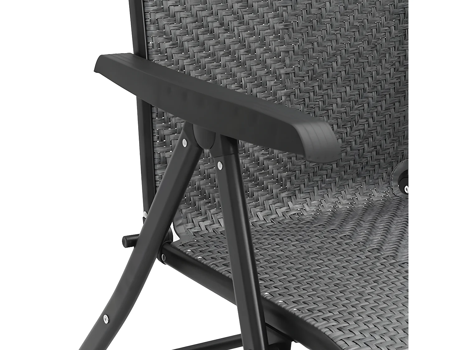 Chaises pliables de jardin lot de 8 gris résine tressée