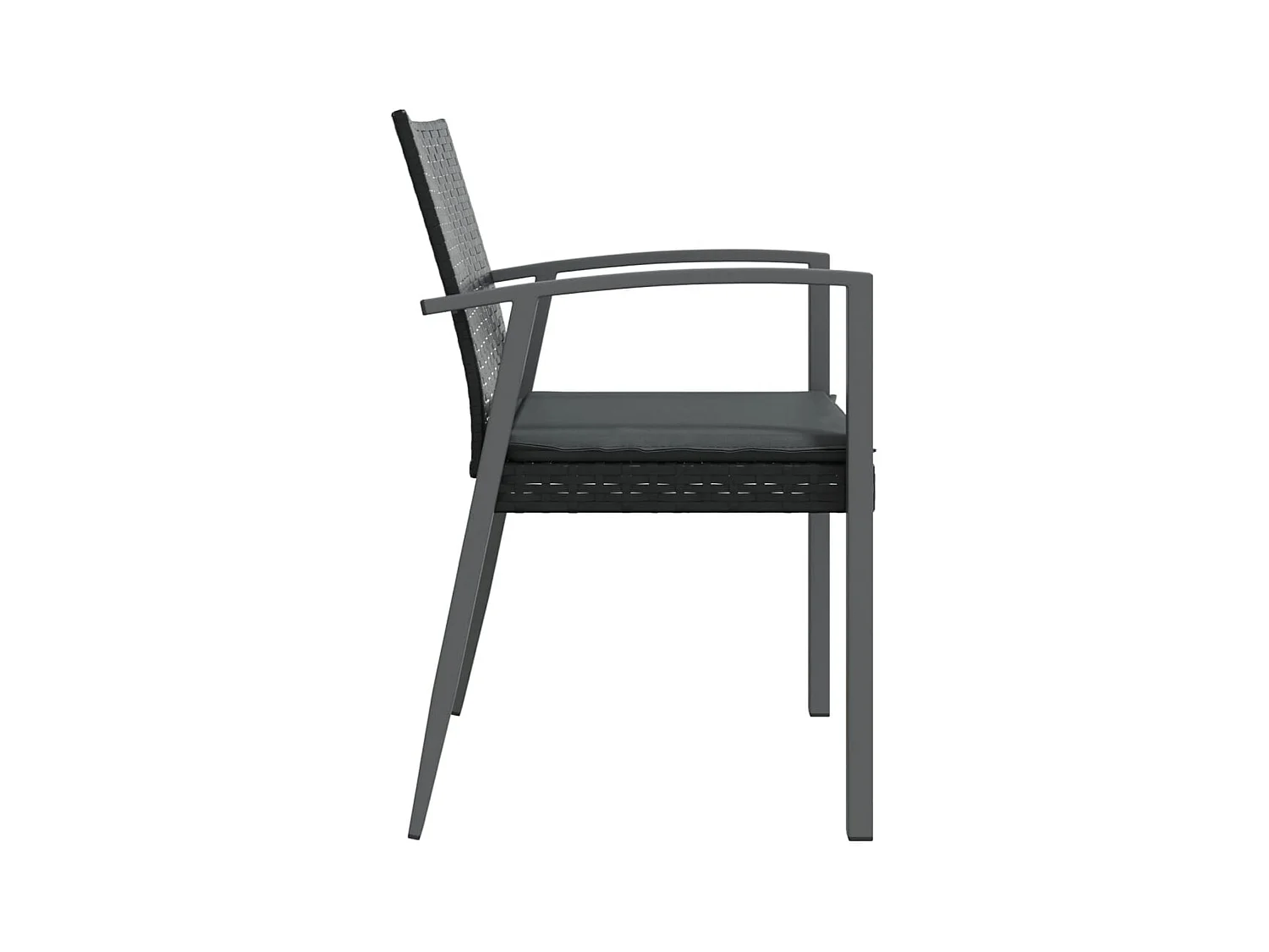 Chaises de jardin et coussins lot de 2 noir 56,5x57x83 rotin