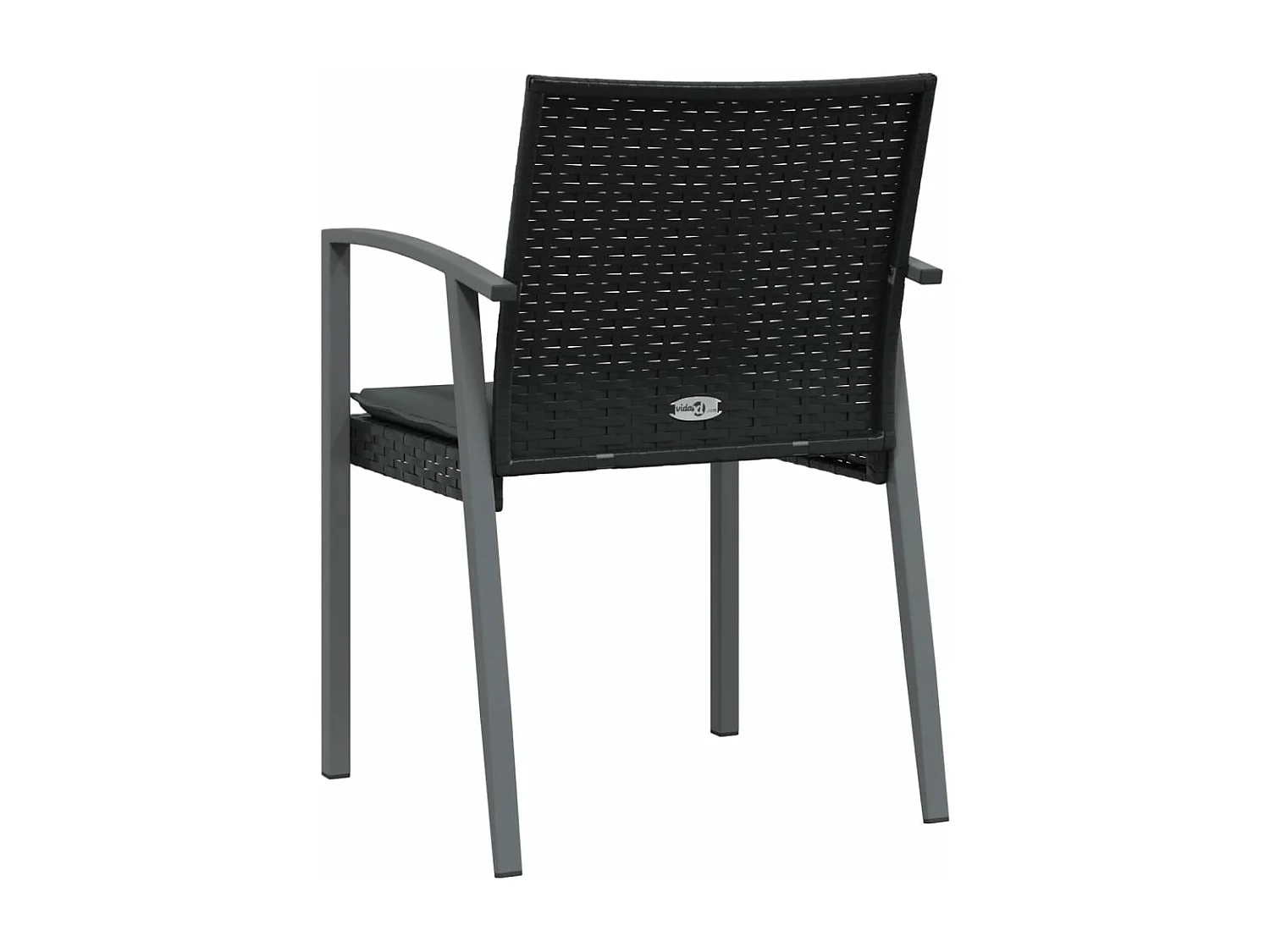 Chaises de jardin et coussins lot de 2 noir 56,5x57x83 rotin