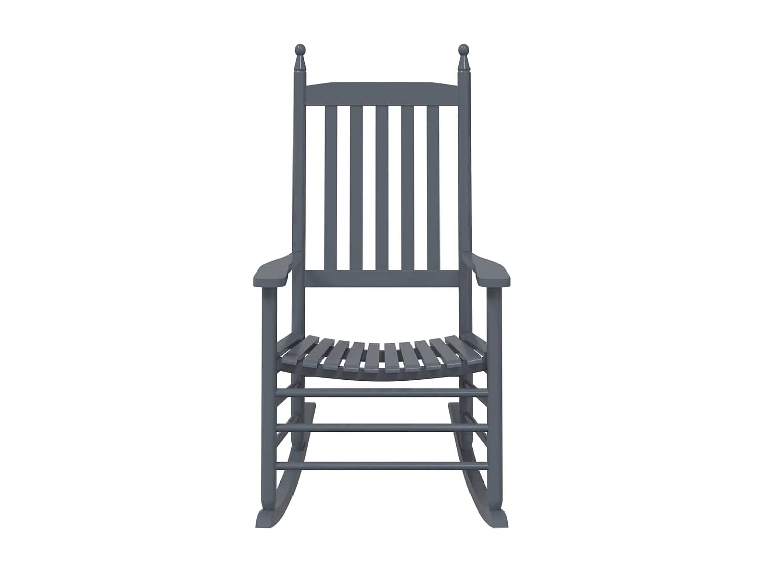 Chaises à bascule sièges incurvés lot de 2 gris peuplier massif