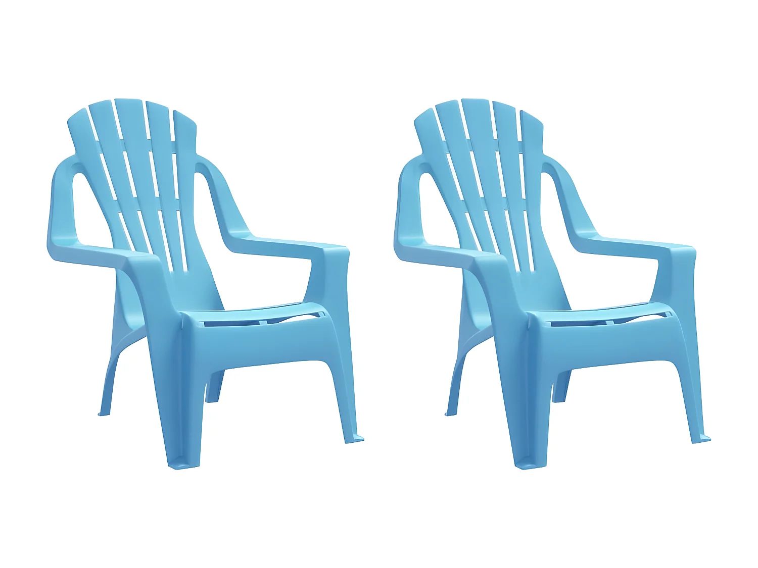 Chaises de jardin pour enfants lot de 2 bleu 37x34x44 PP