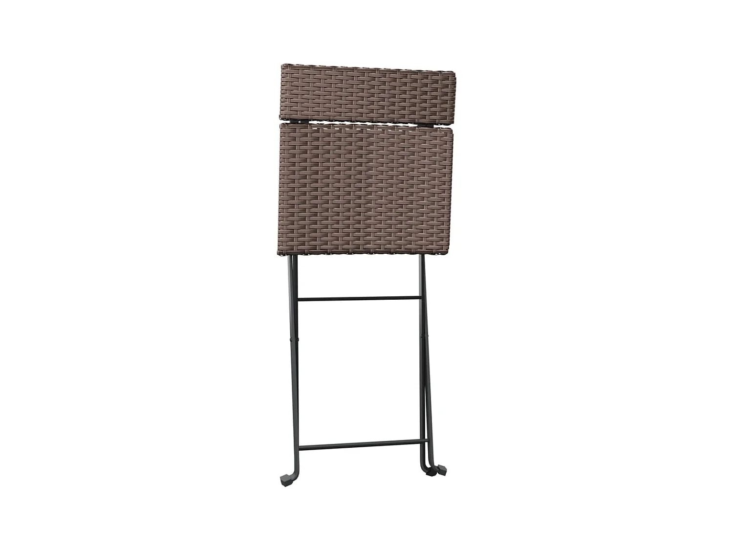 Chaises de bistrot pliantes 4pcs Marron Résine tressée et acier