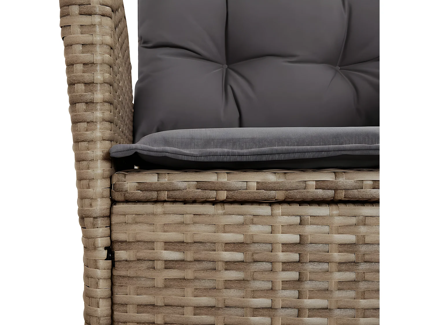 Chaises inclinables jardin lot de 2 et coussins résine tressée