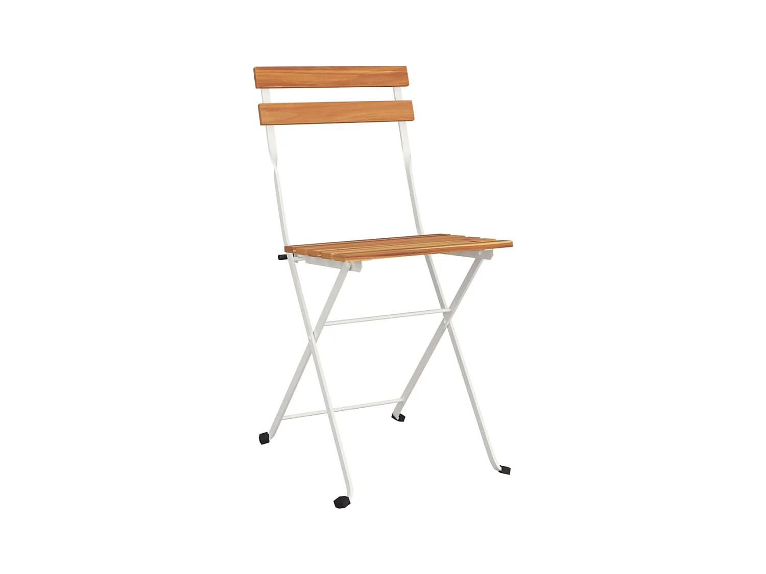 Chaises de bistrot pliantes lot de 2 Bois d'acacia solide acier