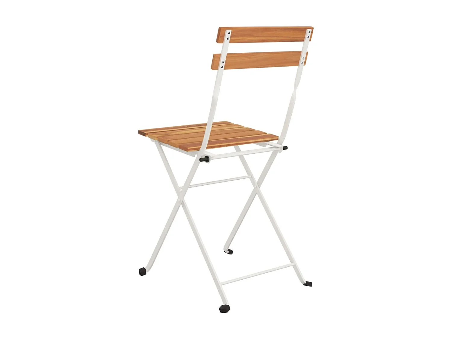 Chaises de bistrot pliantes lot de 2 Bois d'acacia solide acier