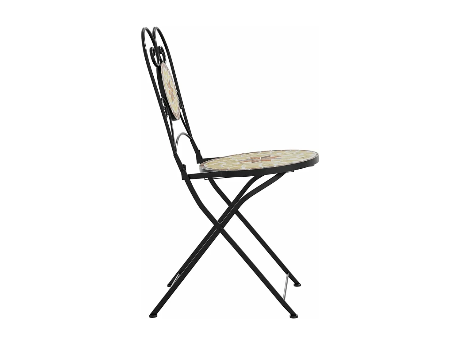 Chaises de bistro pliables 2 pcs terre cuite et blanc céramique