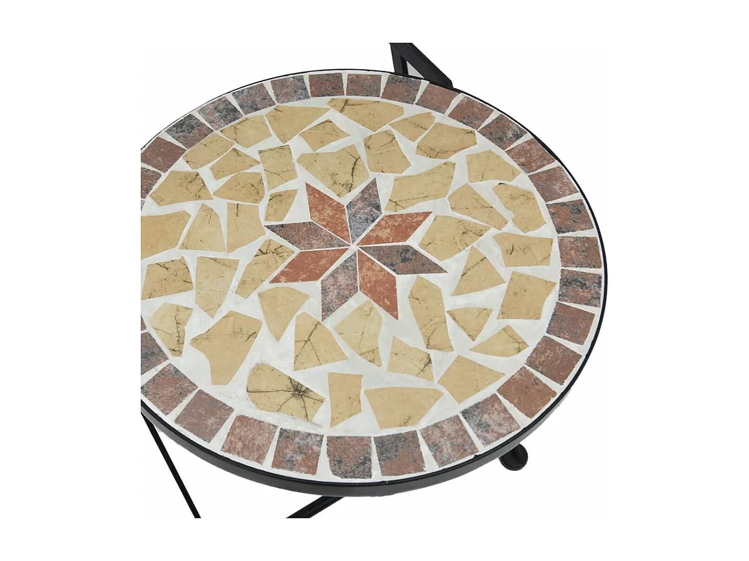 Chaises de bistro pliables 2 pcs terre cuite et blanc céramique