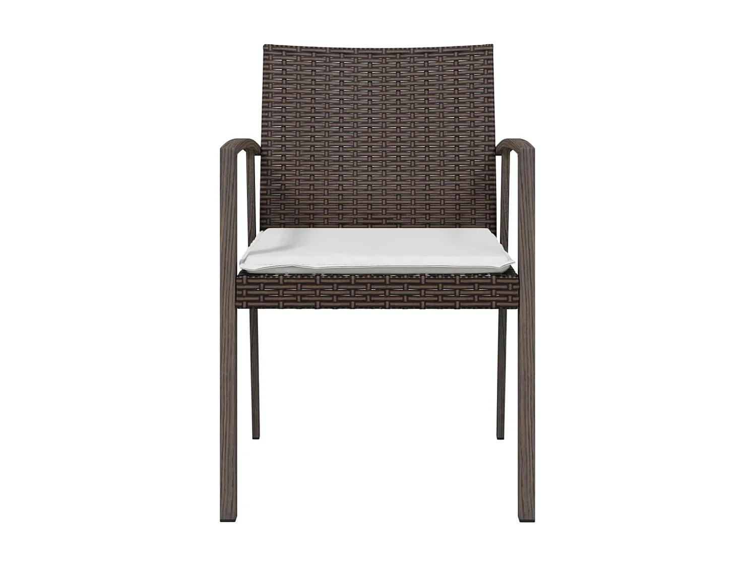 Chaises de jardin coussins lot de 6 marron 56,5x57x83 rotin