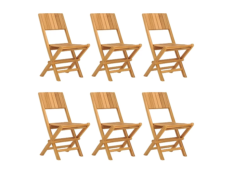Chaises de jardin pliantes lot de 6 47x61x90 bois massif teck