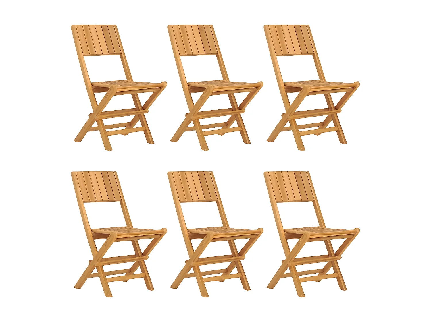 Chaises de jardin pliantes lot de 6 47x61x90 bois massif teck