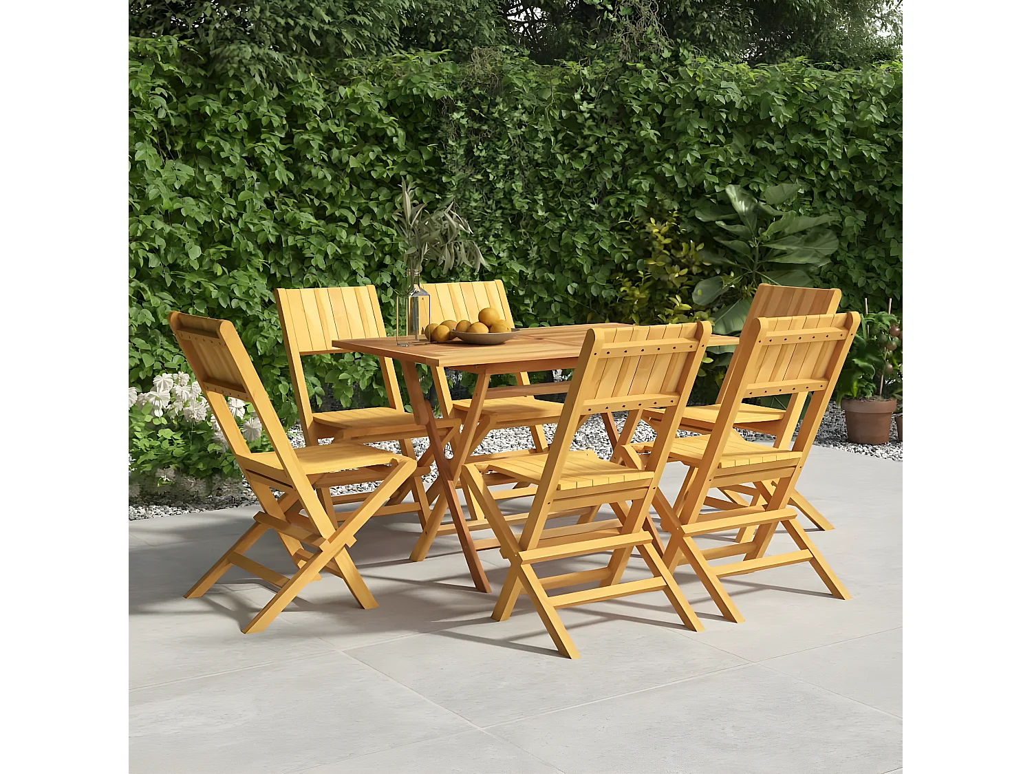 Chaises de jardin pliantes lot de 6 47x61x90 bois massif teck