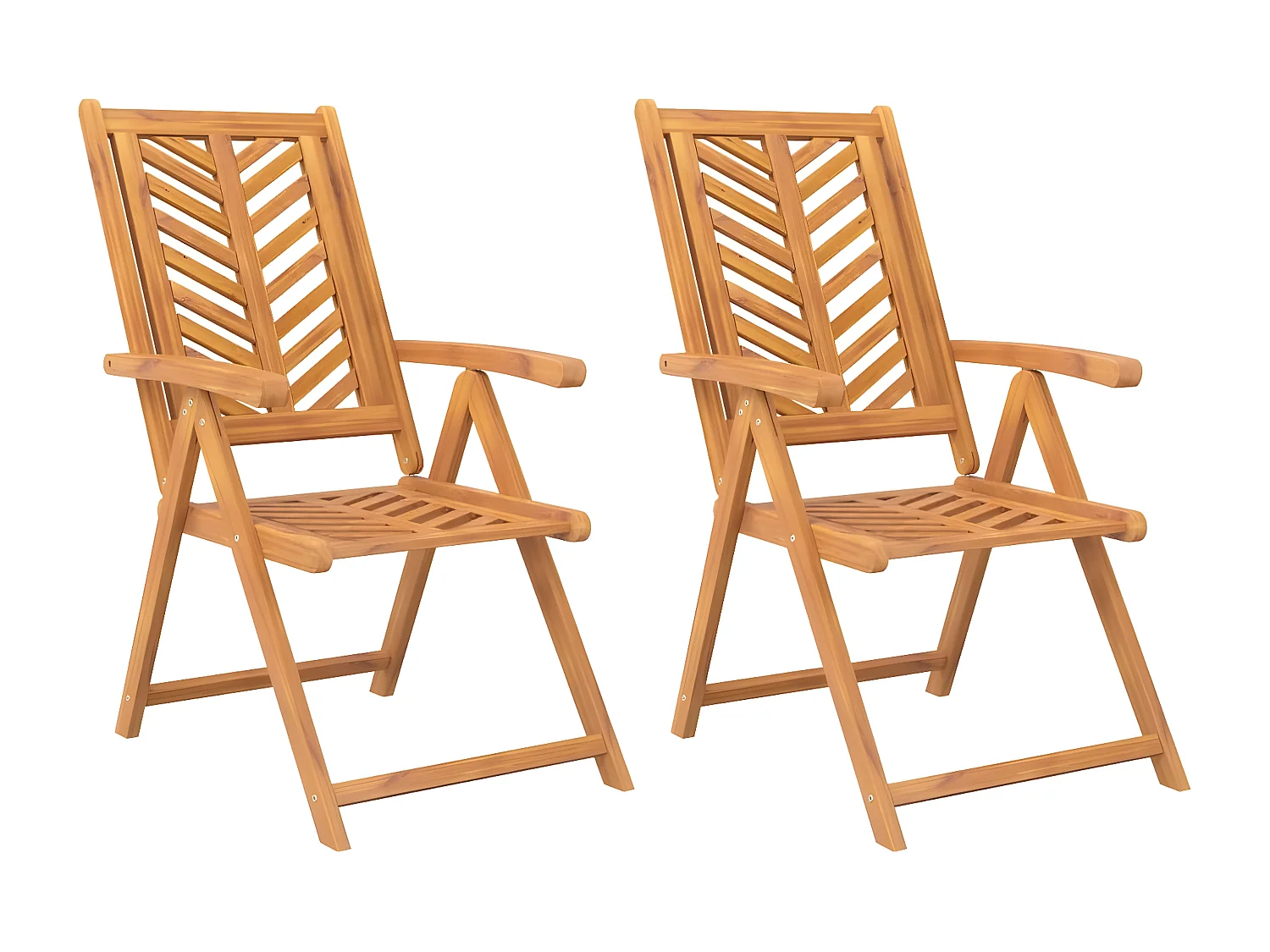 Chaises de jardin inclinables 2 pcs bois massif d'acacia