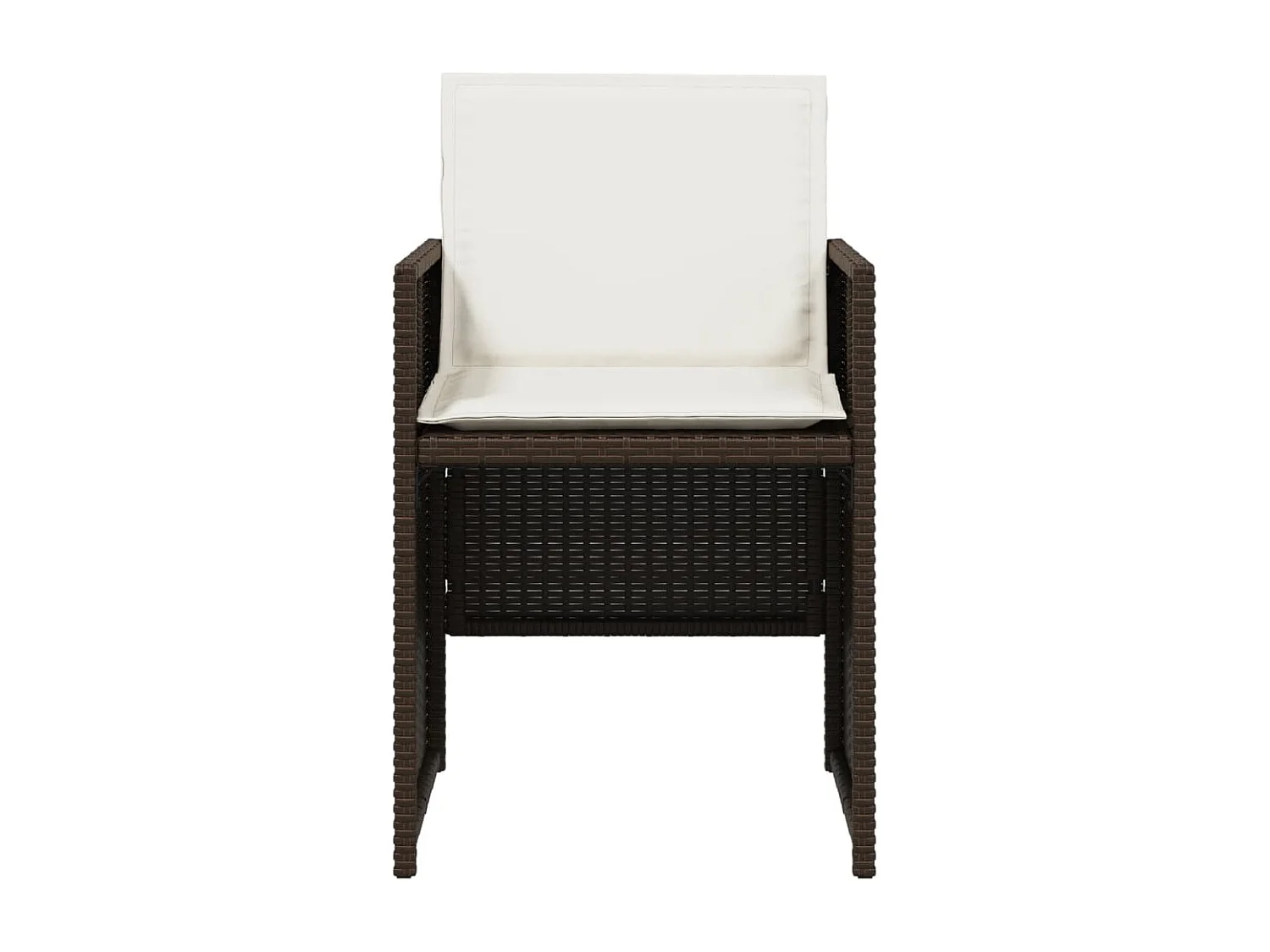 Chaises de jardin avec coussins lot de 4 marron résine tressée