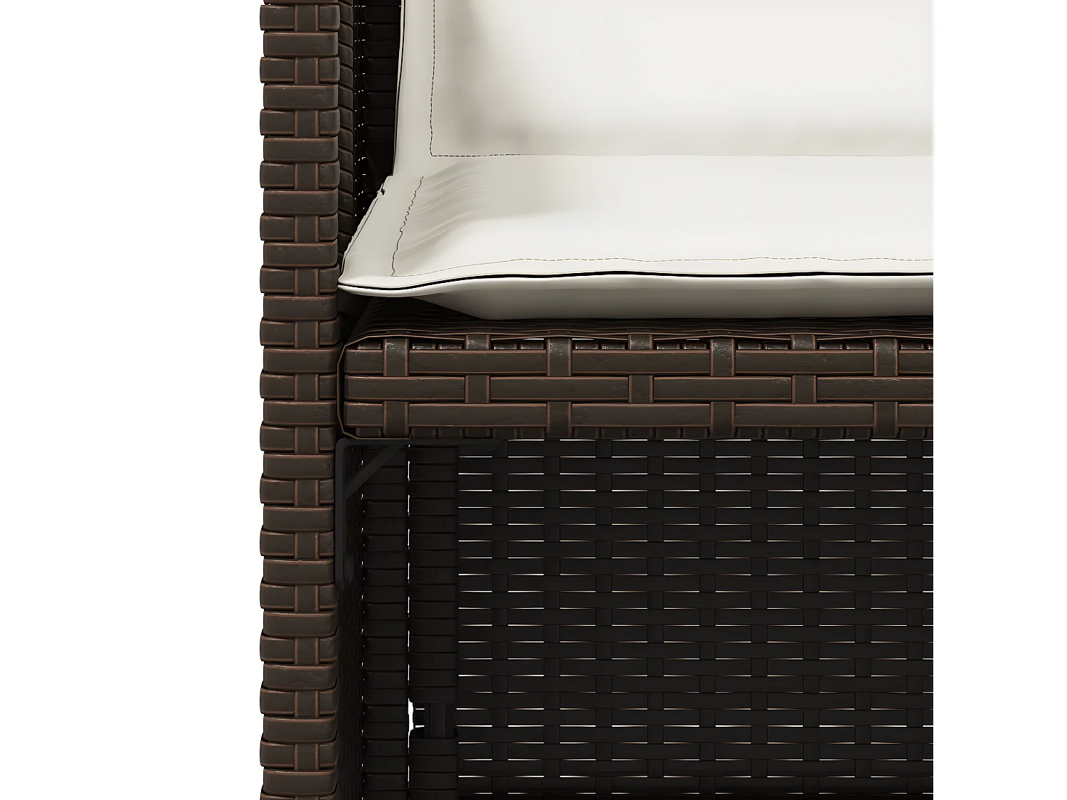 Chaises de jardin avec coussins lot de 4 marron résine tressée