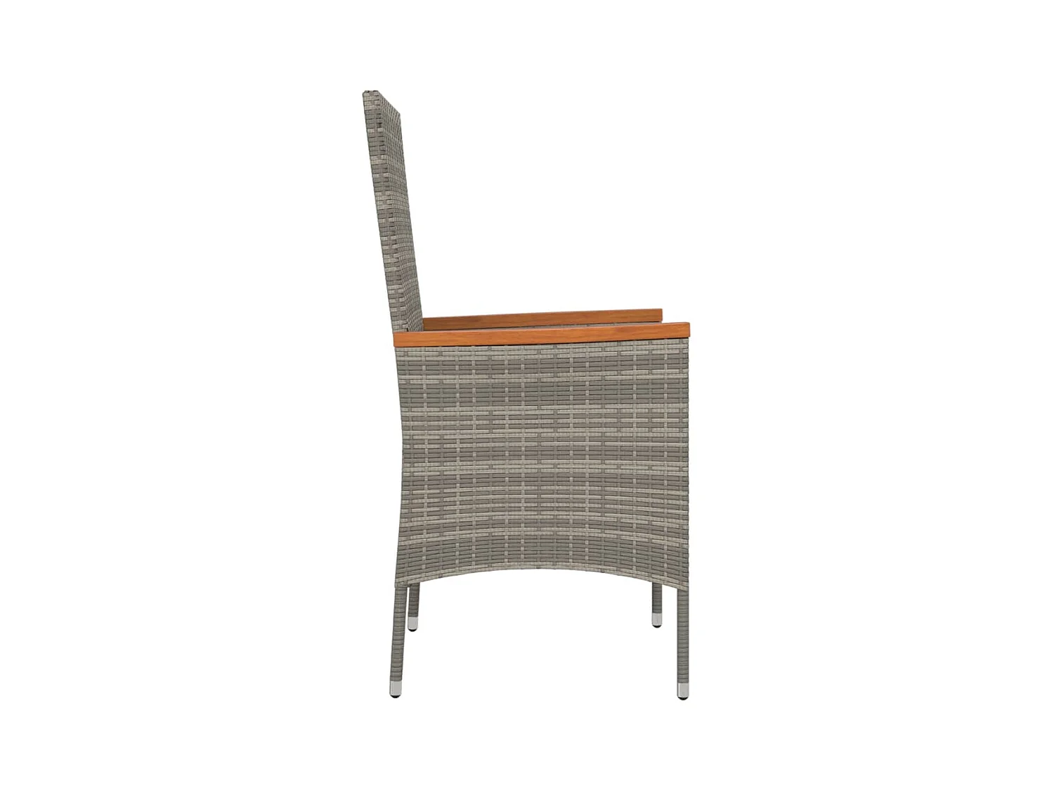 Chaises de jardin avec coussins lot de 4 Résine tressée Gris