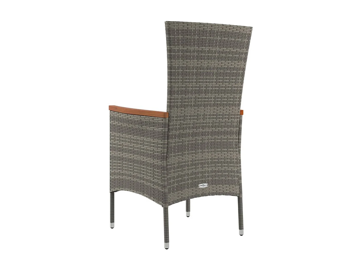 Chaises de jardin avec coussins lot de 4 Résine tressée Gris