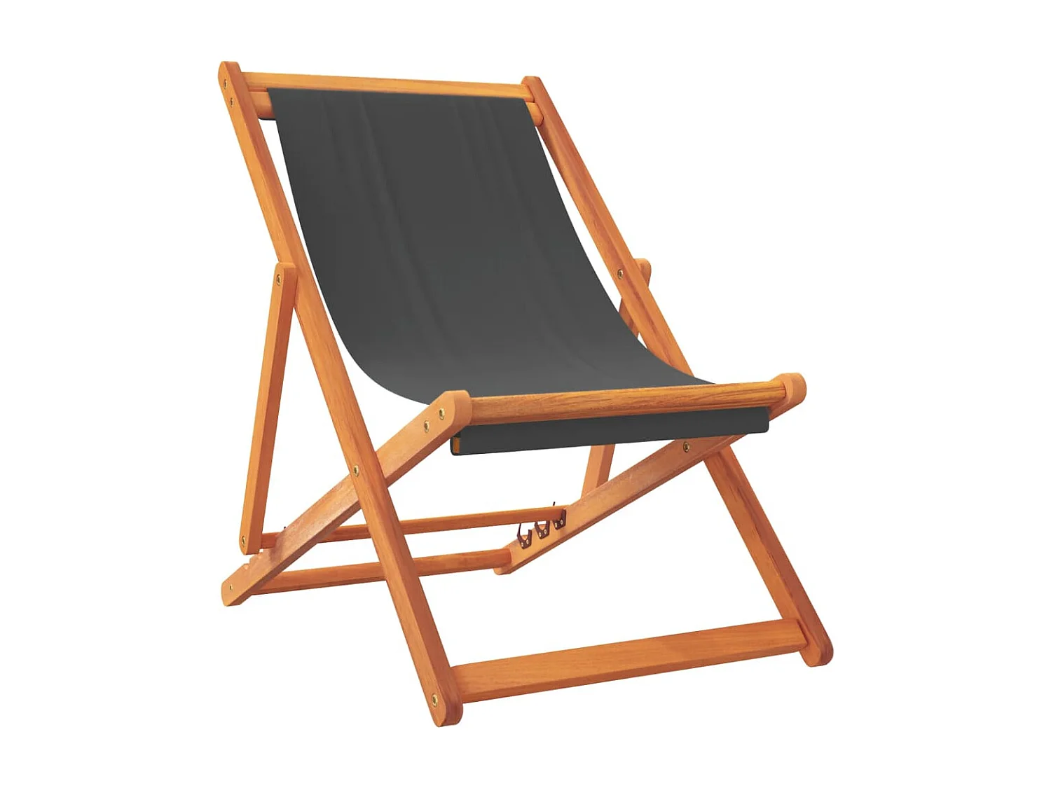Chaises de plage pliables lot de 2 gris tissu