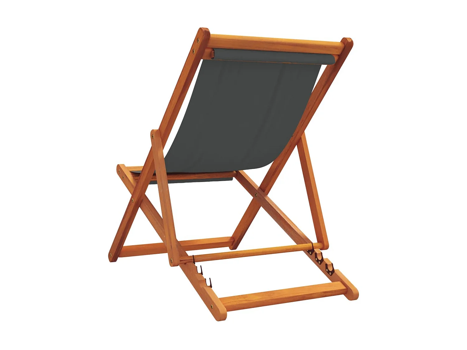 Chaises de plage pliables lot de 2 gris tissu