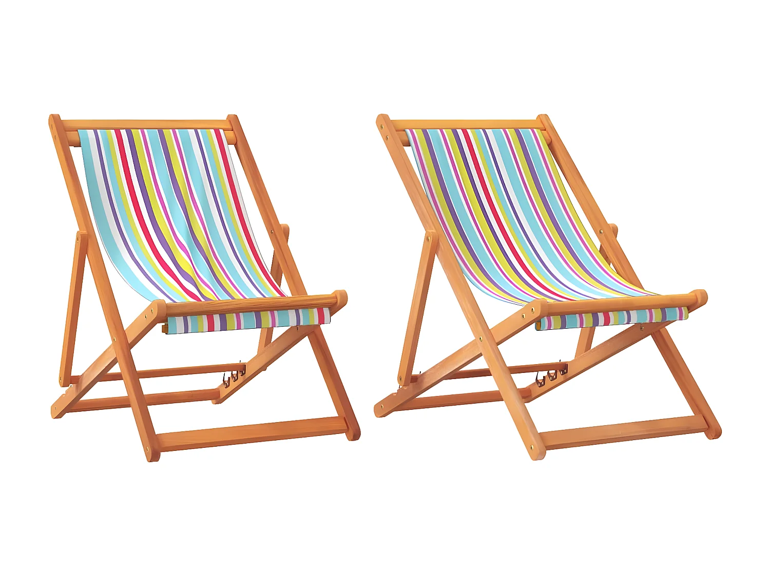 Chaises de plage pliables lot de 2 multicolore tissu