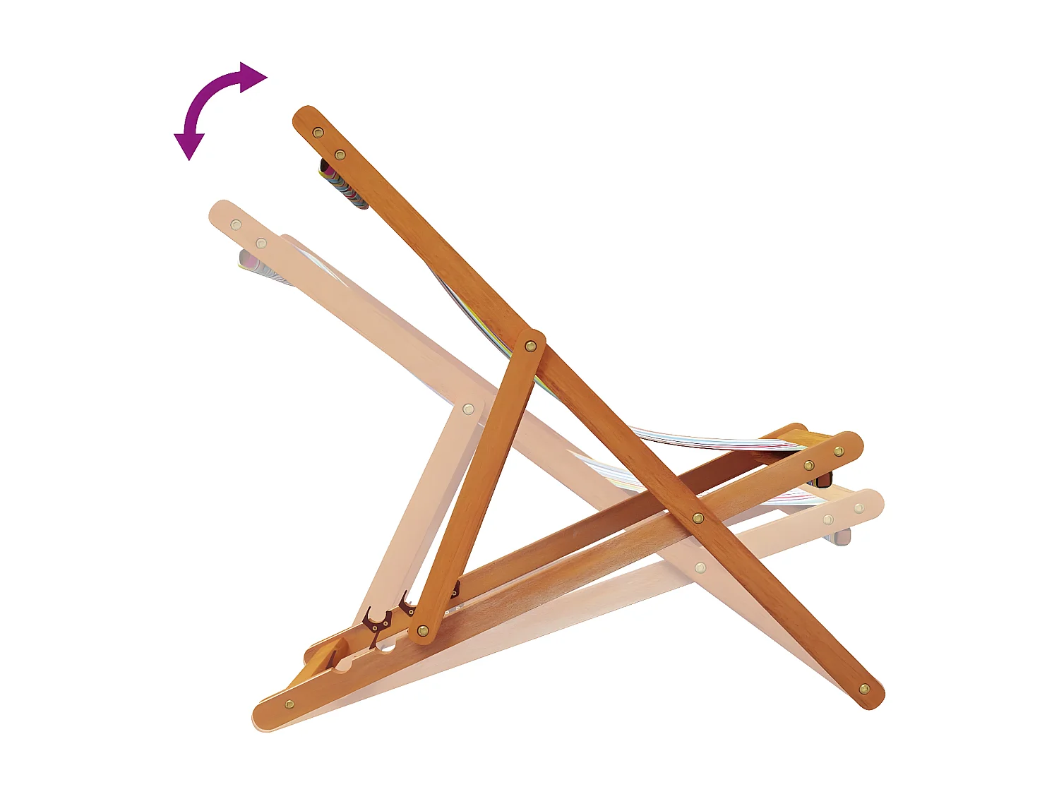 Chaises de plage pliables lot de 2 multicolore tissu